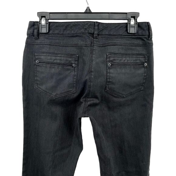 Kenneth Cole Sz 4 Jeans Coated Black Bootcut Flare Five Pocket Style Womens - Picture 5 of 7